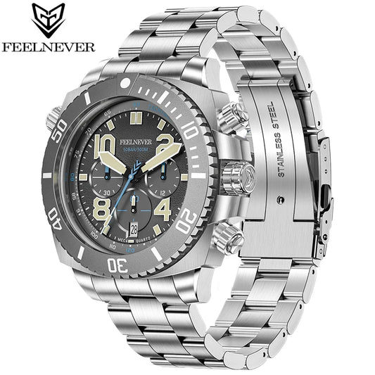 LIGE FeelNever Sport Luxury Quartz Watch for Men – Stainless Steel Everyday Timepiece