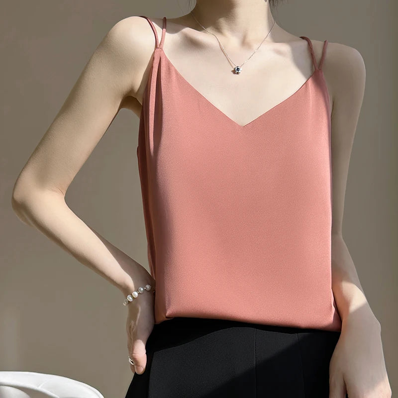 Women’s Silk V-Neck Camisole for Soft, Lightweight Luxury