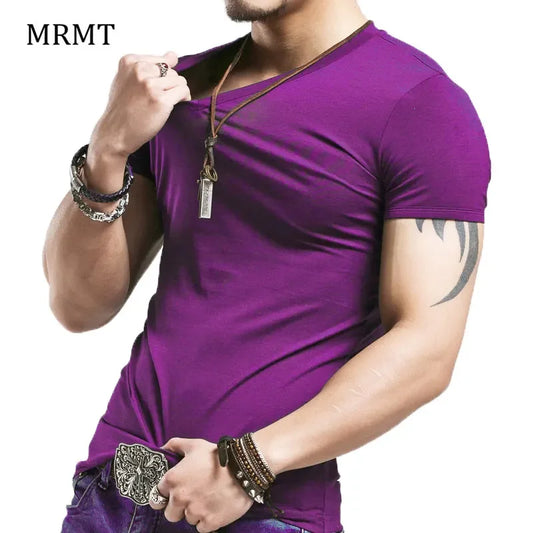 2025 Brand New Men's T-Shirt V-neck Short Sleeve