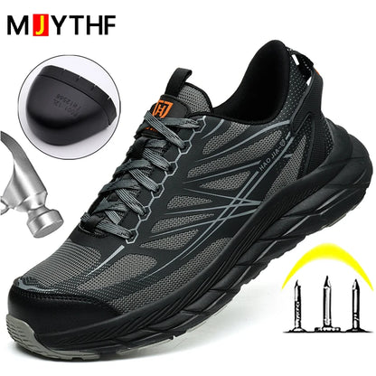 MJYTHF Lightweight Safety Work Shoes – Steel Toe Breathable Industrial Sneakers