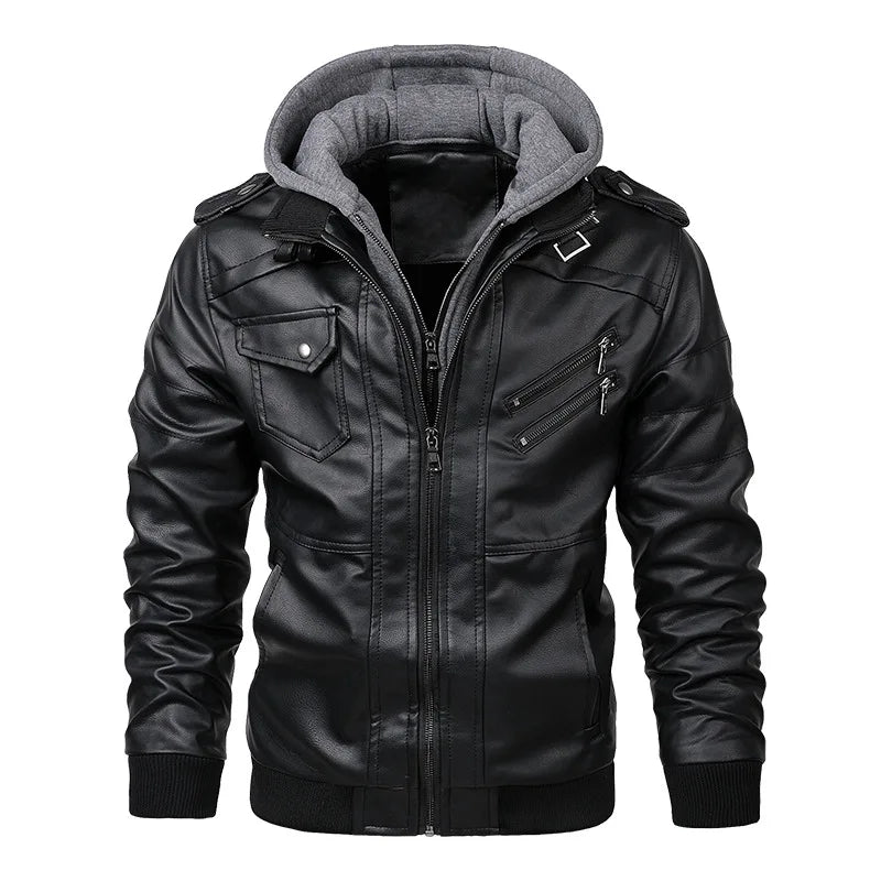 Men’s Vintage Motorcycle PU Leather Jacket