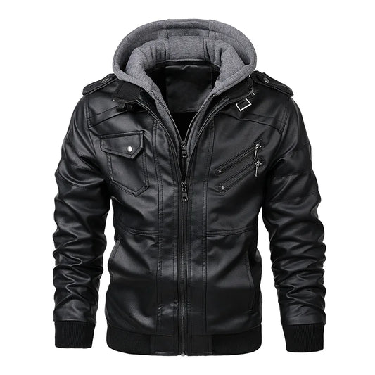 Men’s Vintage Motorcycle PU Leather Jacket