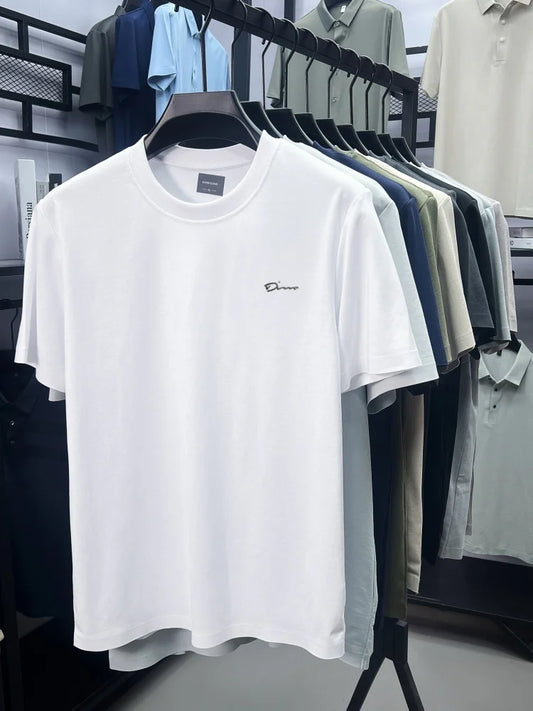 Men’s Ice Silk Cotton T-Shirt for Breathable Summer Comfort