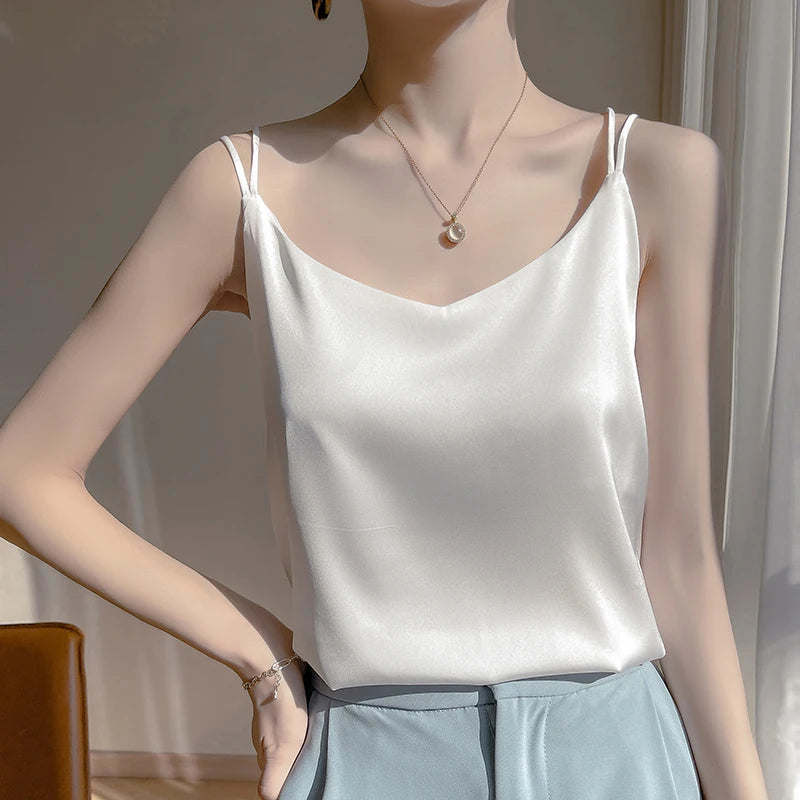 Women’s Silk V-Neck Camisole for Soft, Lightweight Luxury