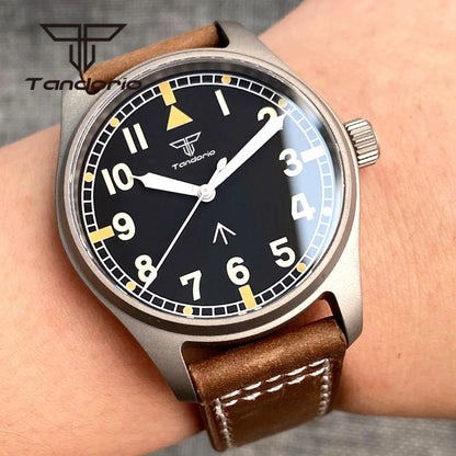 Tandorio Titanium NH35A 39mm 20bar Titanium Automatic Pilot Watch for Men – Sapphire Crystal Tool Watch