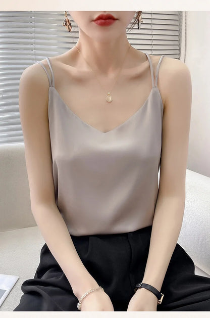 Women’s Silk V-Neck Camisole for Soft, Lightweight Luxury