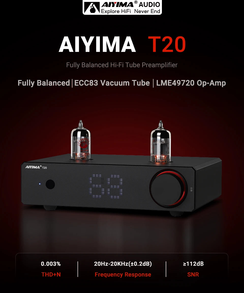 AIYIMA T20 Vacuum Tube Preamplifier  ECC83