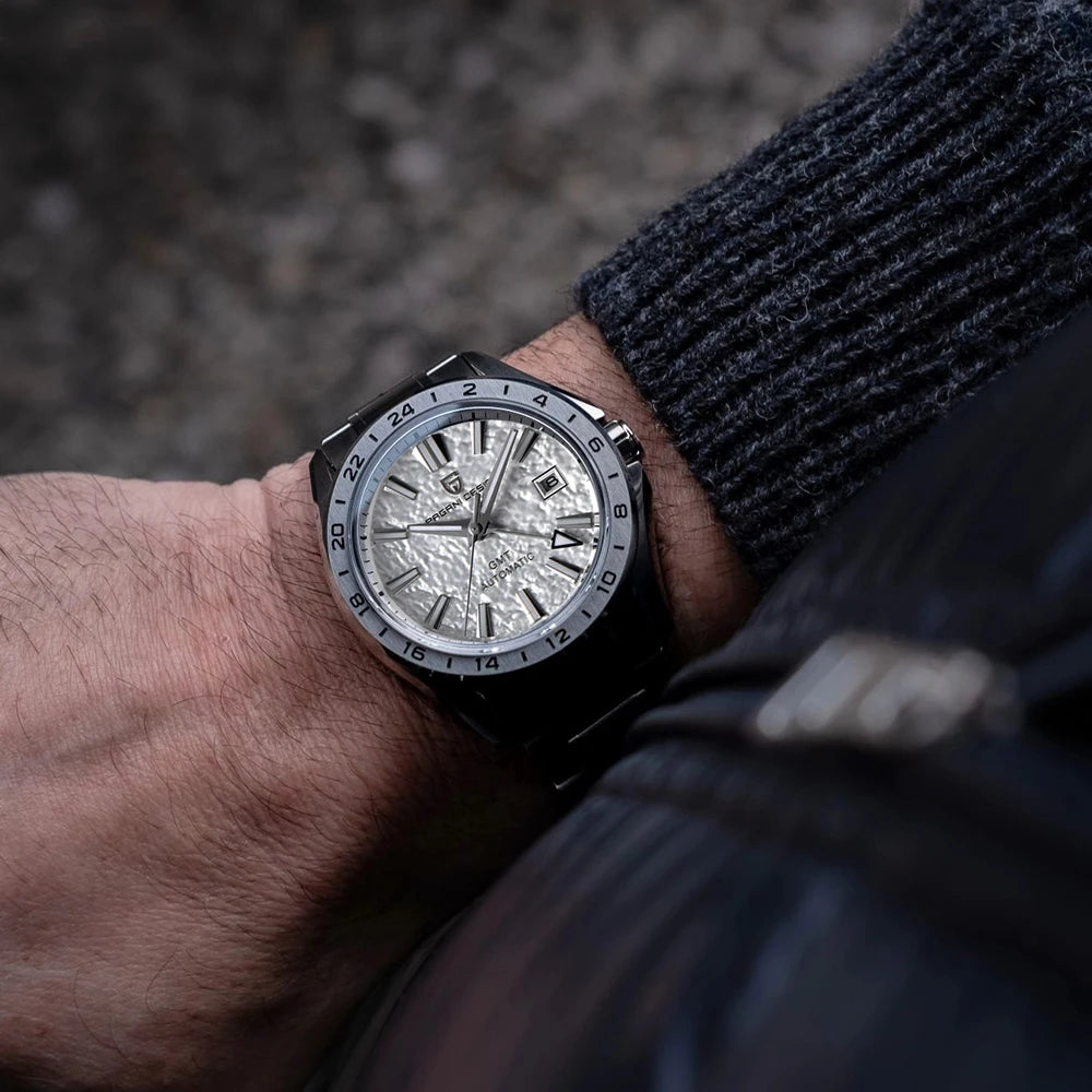 PAGANI DESIGN Automatic GMT Sports Watch – Bold Stainless Steel Luxury Timepiece