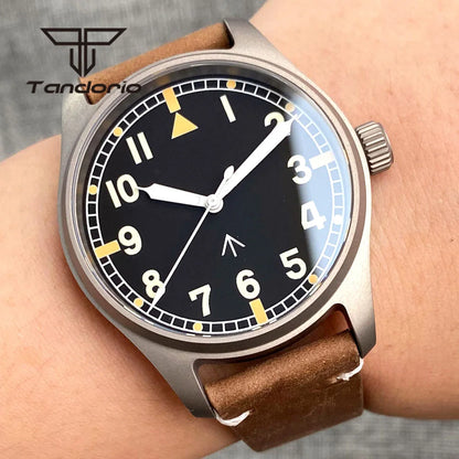 Tandorio Titanium NH35A 39mm 20bar Titanium Automatic Pilot Watch for Men – Sapphire Crystal Tool Watch