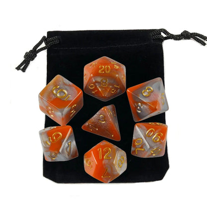 7pcs Polyhedral RPG Game Dice with Bag