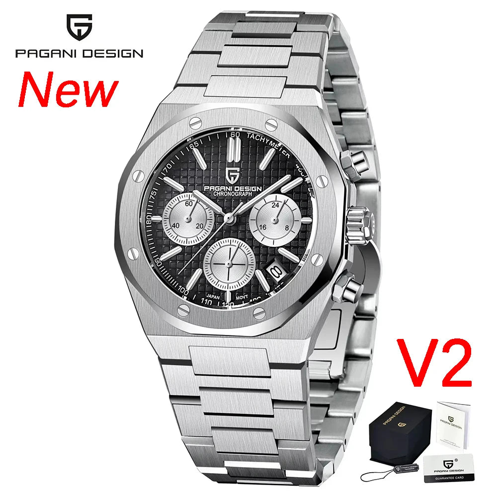 Pagani Design VK63 Chronograph Watch – Sapphire Crystal Stainless Steel Sports Timepiece