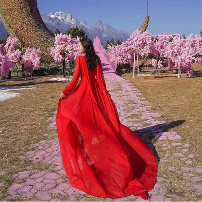 YANPANG Elegant Silk Maxi Dress for Summer & Vacation Evenings