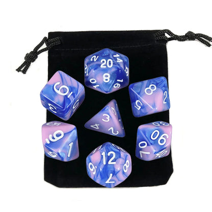 7pcs Polyhedral RPG Game Dice with Bag