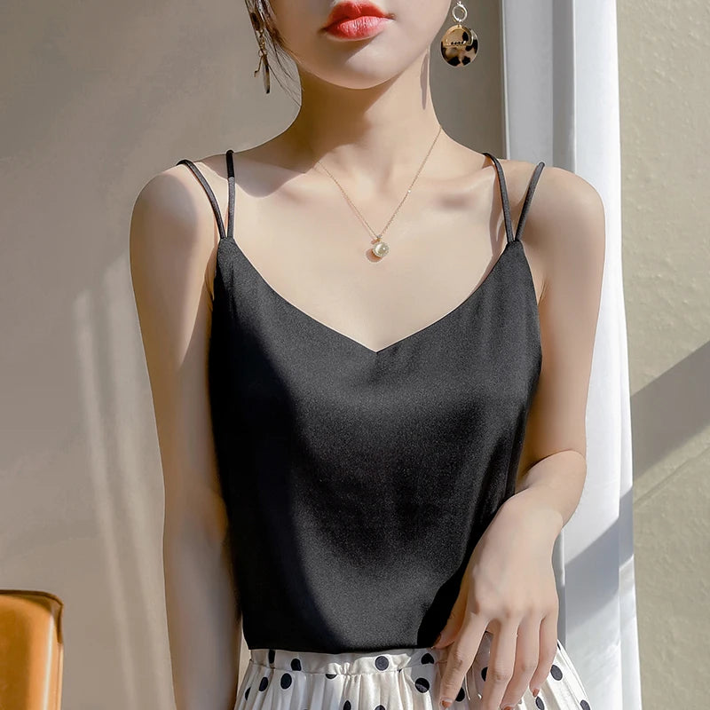 Women’s Silk V-Neck Camisole for Soft, Lightweight Luxury