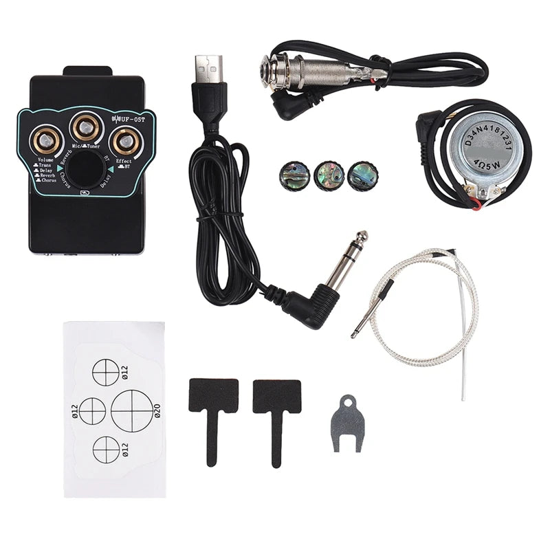 Acoustic Guitar Pickup with 3-Band EQ for Amplification & Live Performance