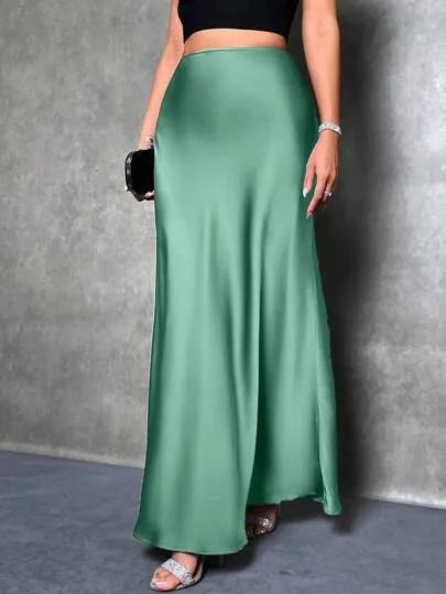 Dian Women’s Satin Maxi Skirt for Effortless Everyday Elegance