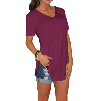 Women’s Loose V-Neck Blouse for Effortless Summer Style
