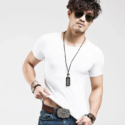 2025 Brand New Men's T-Shirt V-neck Short Sleeve