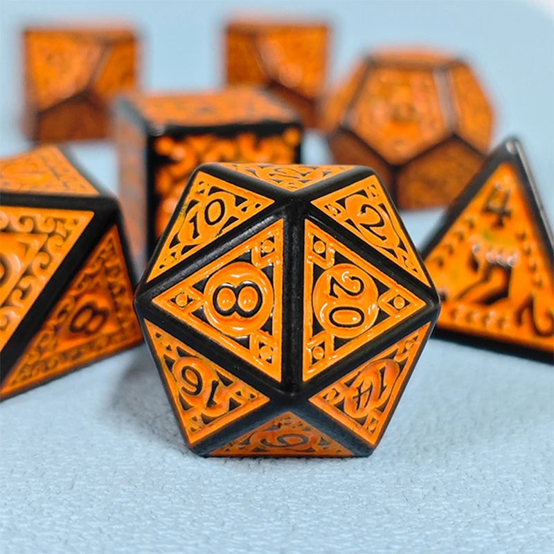 Polyhedral Rune Relief RPG Game 7Pcs Dice Set