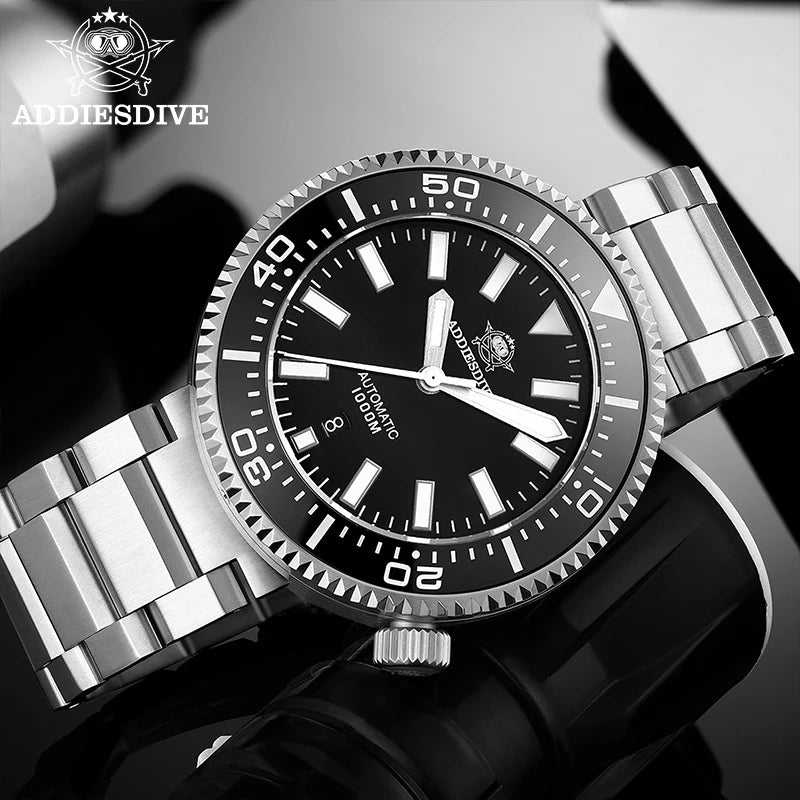 ADDIESDIVE AD2523 Men’s Automatic Dive Watch – 200M Waterproof Sapphire Crystal Stainless Steel