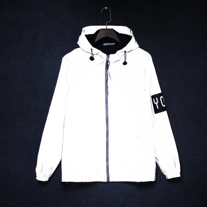 KK LUFAINA Full Reflective Hooded Jacket for Night Visibility & Streetwear Style