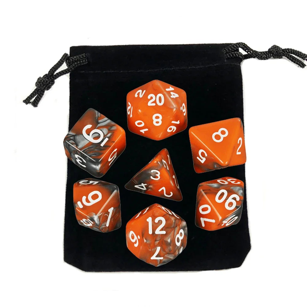 7pcs Polyhedral RPG Game Dice with Bag