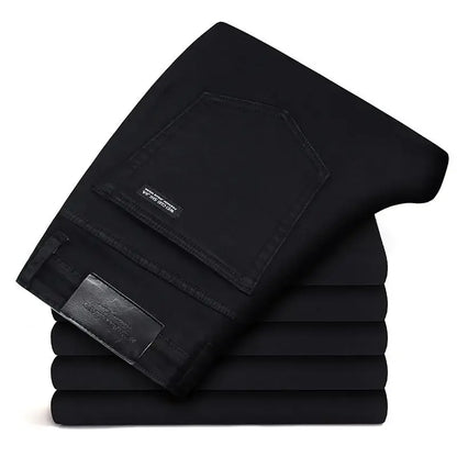 Men’s Black Stretch Biker Denim Jeans