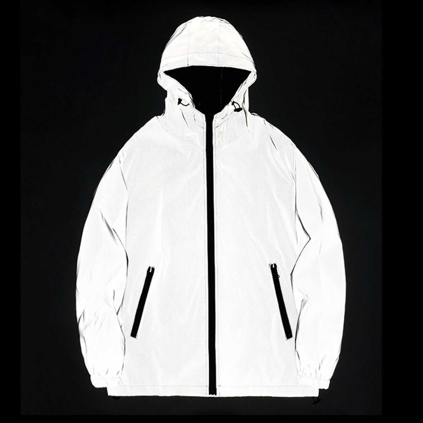 KK LUFAINA Full Reflective Hooded Jacket for Night Visibility & Streetwear Style