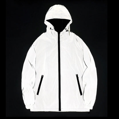 KK LUFAINA Full Reflective Hooded Jacket for Night Visibility & Streetwear Style