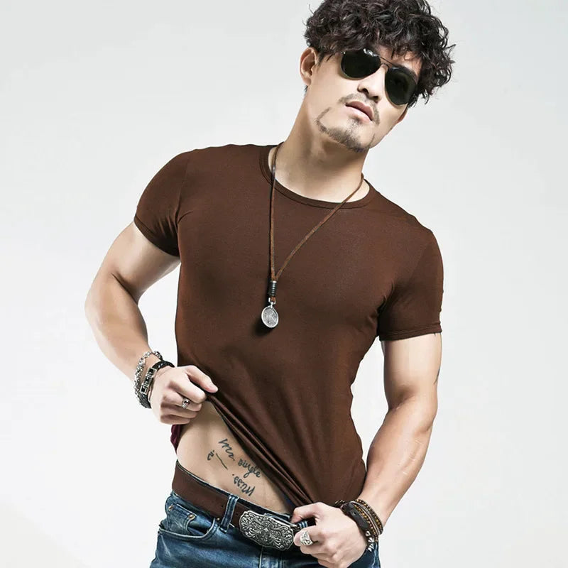 2025 Brand New Men's T-Shirt V-neck Short Sleeve
