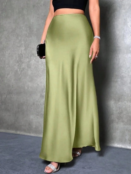 Dian Women’s Satin Maxi Skirt for Effortless Everyday Elegance