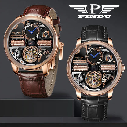 PINDU Music Series Skeleton Automatic Watch – Mechanical Luxury with Bold Design