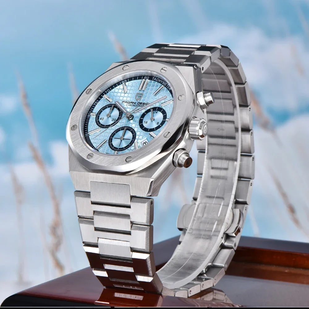 Pagani Design VK63 Chronograph Watch – Sapphire Crystal Stainless Steel Sports Timepiece