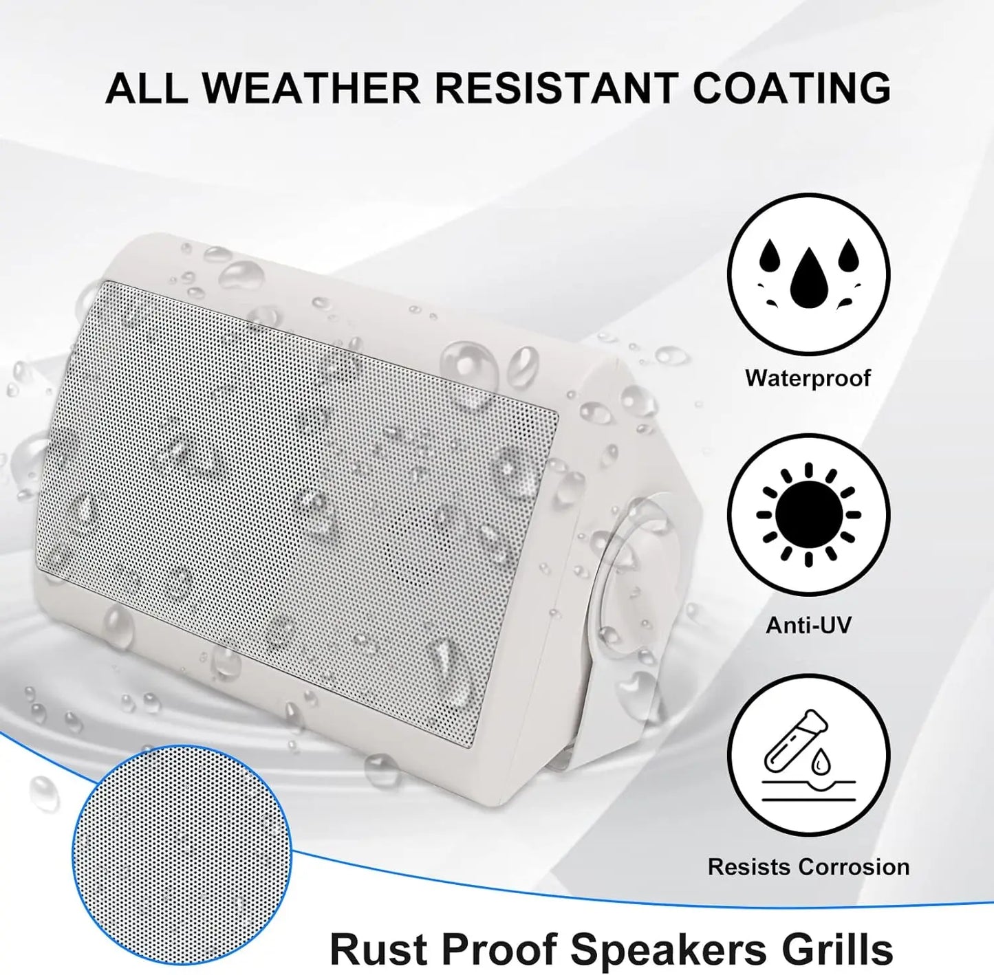 Herdio 4'' Passive Indoor/Outdoor Speakers With 200W