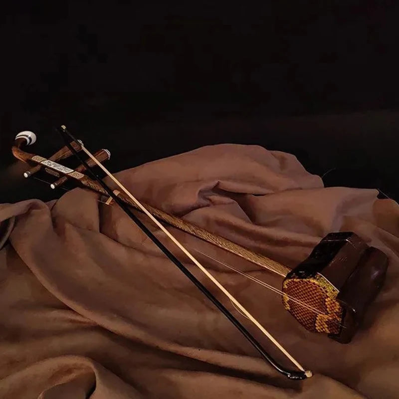 Rosewood Erhu – Traditional 2-String Chinese Violin Instrument Set for Beginners & Performers