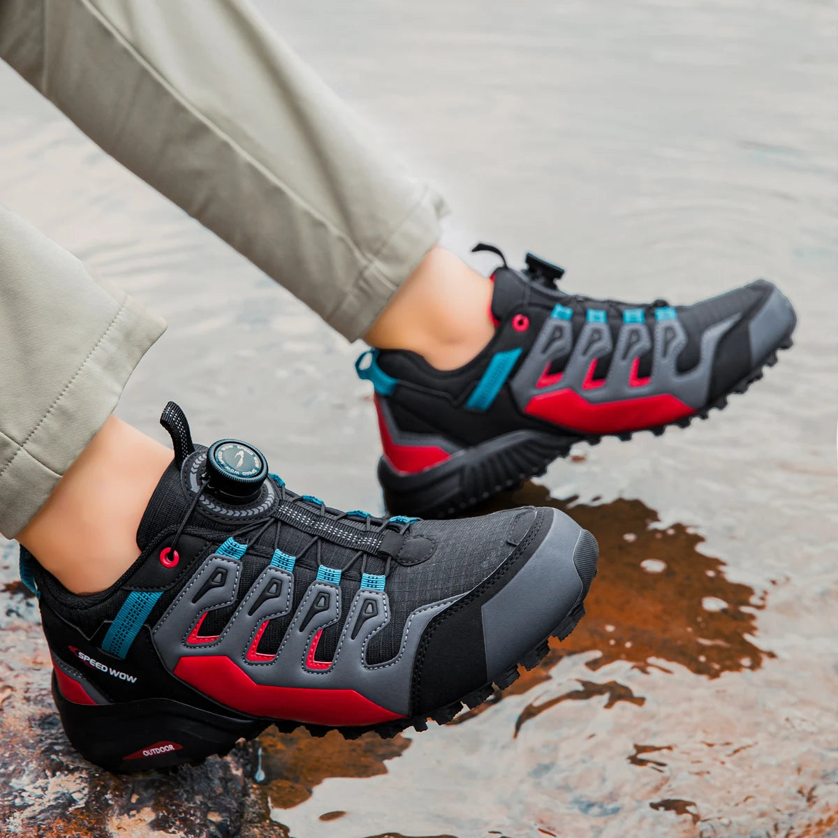 HIKEUP Suede Leather Hiking Shoes for Durable Outdoor Performance