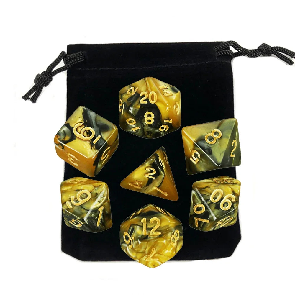 7pcs Polyhedral RPG Game Dice with Bag