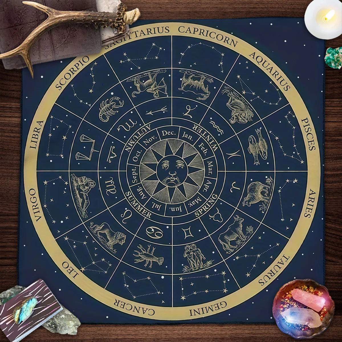 Mystical Tarot Constellation Altar Cloth