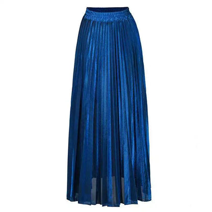 LANMREM 2025 High Waist A-Line Pleated Skirt