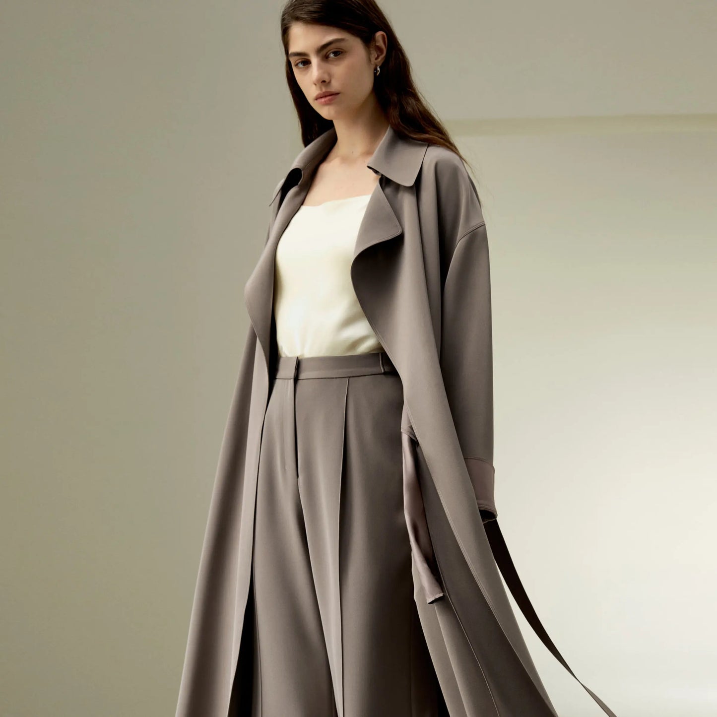 LILYSILK Luxury Silk Oversized Coat – Effortless Minimal Chic Outerwear