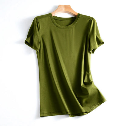 MRMT Women’s Mulberry Silk & Mercerized Cotton T-Shirt for Premium Everyday Comfort