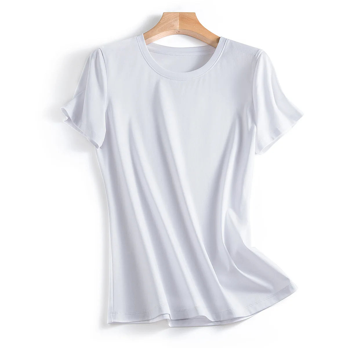 MRMT Women’s Mulberry Silk & Mercerized Cotton T-Shirt for Premium Everyday Comfort
