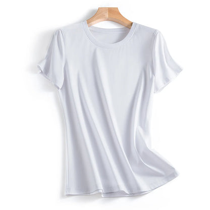 MRMT Women’s Mulberry Silk & Mercerized Cotton T-Shirt for Premium Everyday Comfort