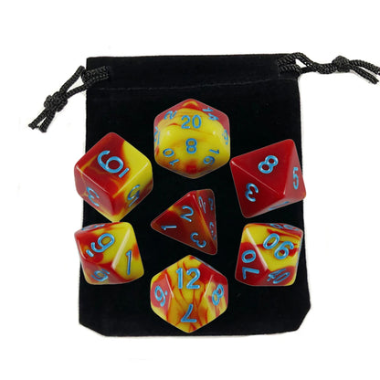 7pcs Polyhedral RPG Game Dice with Bag