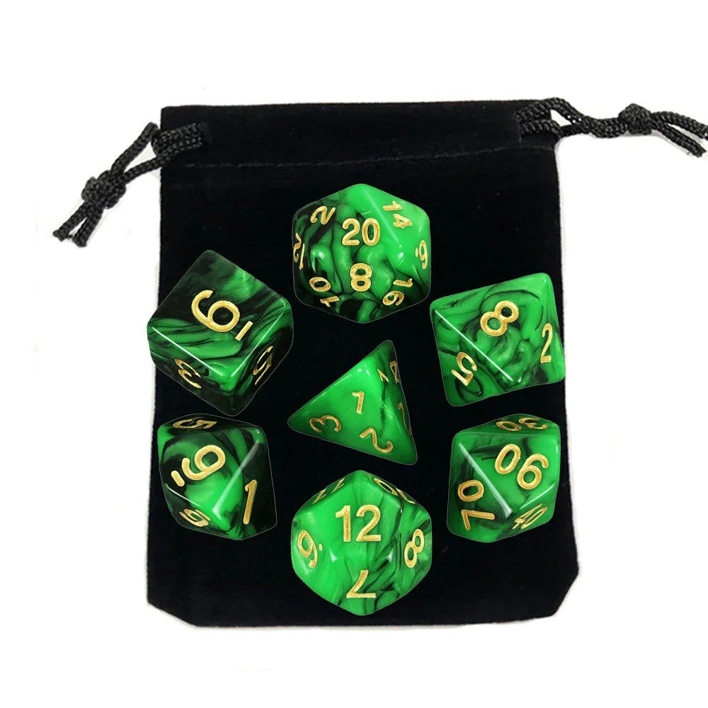 7pcs Polyhedral RPG Game Dice with Bag