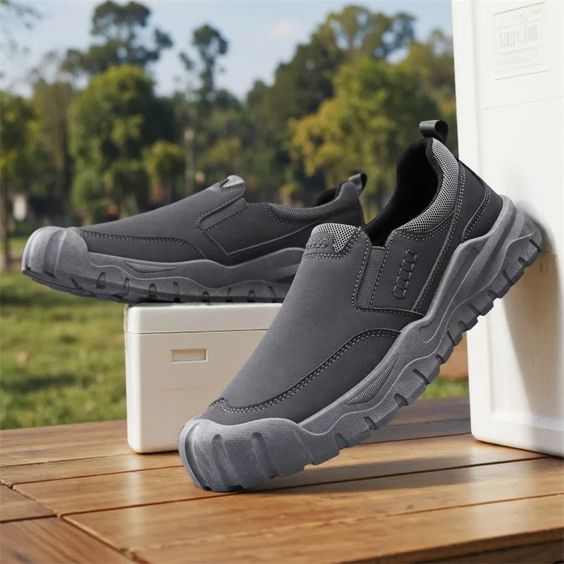 Men’s Slip-On Outdoor Sneakers – Lightweight Everyday Walking & Casual Work Shoes