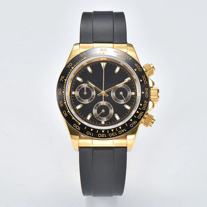 OUMASHI Men’s VK63 Chronograph Watch – Sapphire Crystal Sports Watch with Rubber Strap