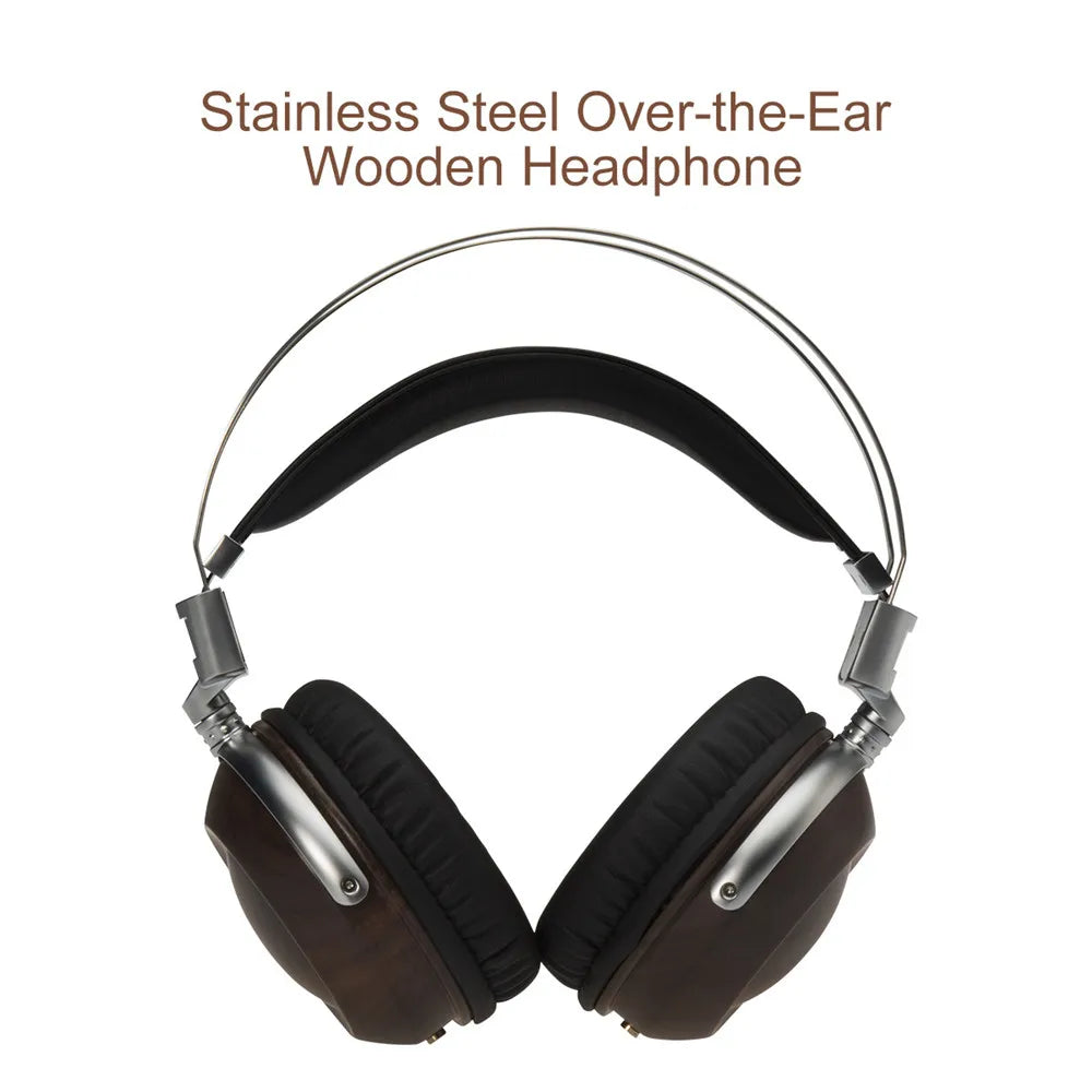ERILLES Monitoring HiFi Headphones 50mm  Dynamic Wooden Over-Ear Headphones