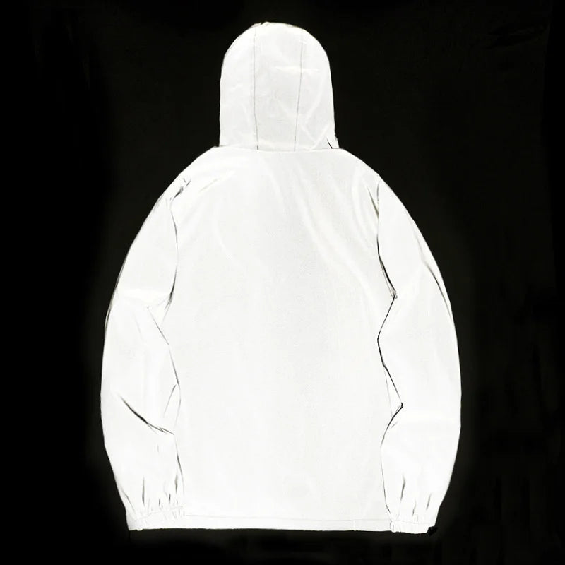 KK LUFAINA Full Reflective Hooded Jacket for Night Visibility & Streetwear Style