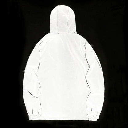 KK LUFAINA Full Reflective Hooded Jacket for Night Visibility & Streetwear Style